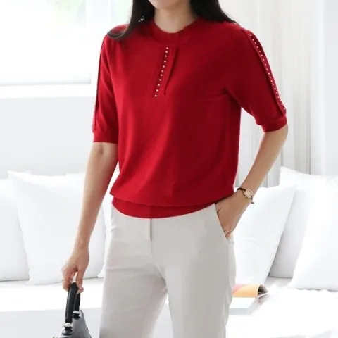 [VY] 여성 간절기 빨간색 니트_WT32133_18591169_588847