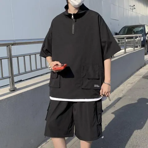 여름트레이닝세트 남성 세트 여름 트레이닝 아노락 셋업 반바지 반팔 여름츄리닝세트