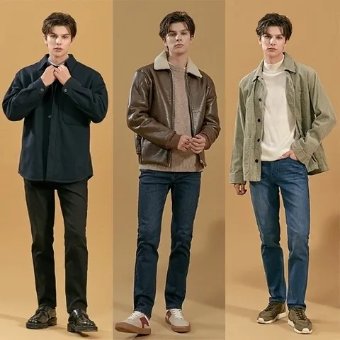 남성 이중직 기모 밴딩 데님 3종_638102