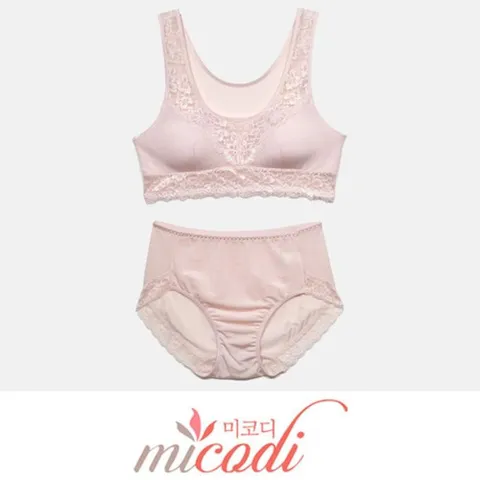 세트 여자 브라팬티 탑 레이스 속옷 풍기인견  레이스  청량한  풍기인견  탑  브라팬티