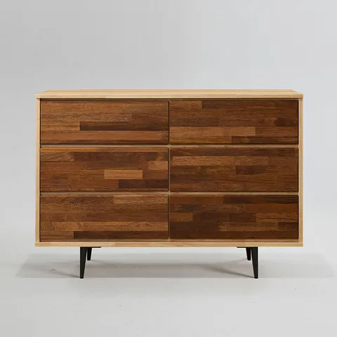 파츠 멀바우 원목 와이드 서랍장 3단  착불