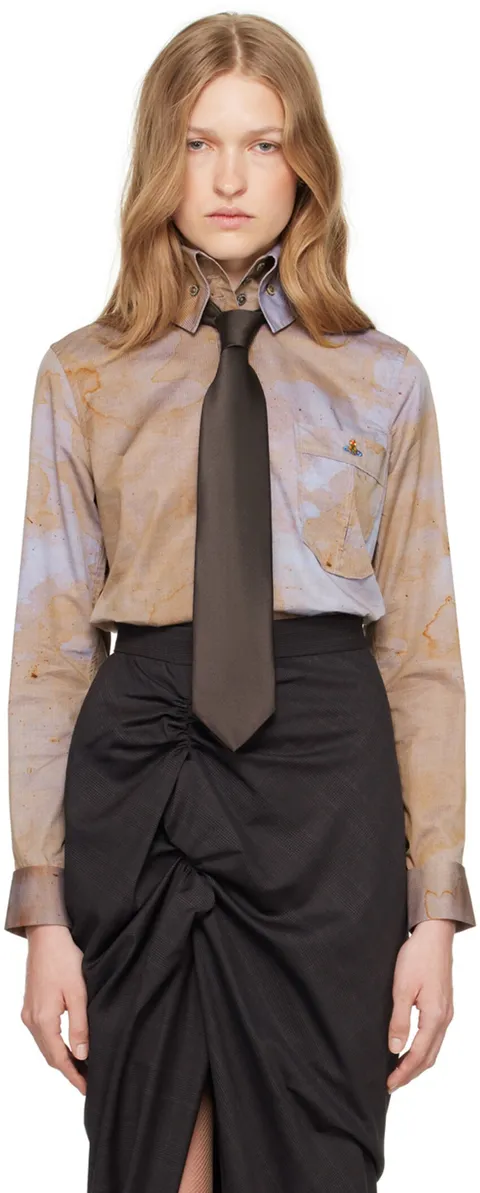 비비안 웨스트우드 SSENSE 익스클루시브 캡슐 브라운 클래식 크롤 셔츠 15010057-W014Y