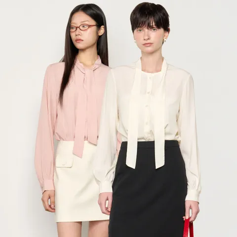 드레이프 타이 블라우스 [3COL] / WBE1L03510