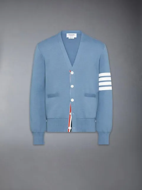 26FW  코튼 밀라노 스티치 4바 V넥 가디건 MKC171A 00219 471 LIGHT BLUE DOM