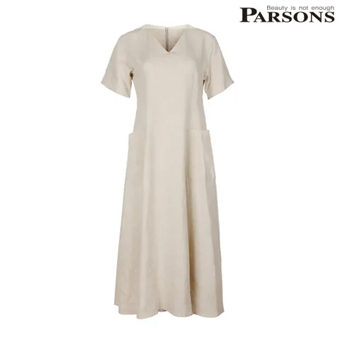 [파슨스] 브이넥 포켓포인트 린넨 원피스 [MSPR7OP03]
