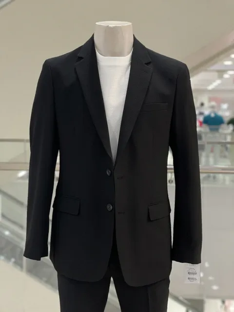 WSZ2JK71 블랙 여름 정장 울 혼방 캐주얼 셋업 자켓_CA