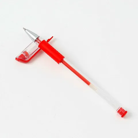 빨간색볼펜 100p세트 0.5mm 빨강 중성볼펜 빨간볼펜 빨강볼펜 빨강펜 색깔펜 빨간색펜 빨강색펜