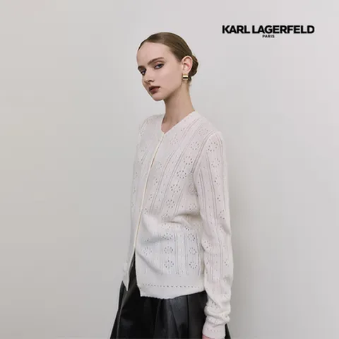 칼라거펠트 25FW 캐시미어 100% 포인텔 가디건