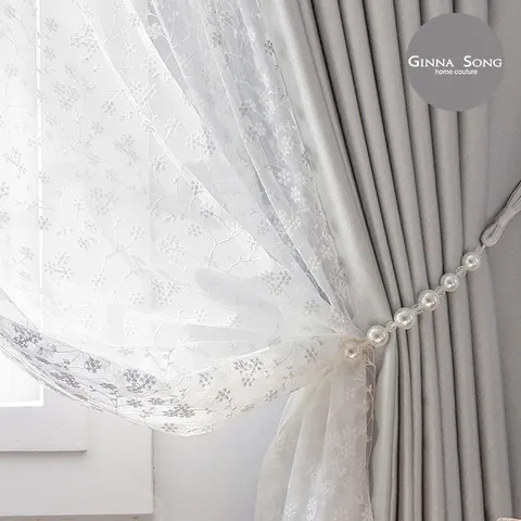 지나송 카밀라 자수 99.9% 암막커튼 풀세트