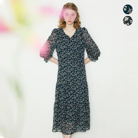 [최초가 69,900원] 홈쇼핑 인기 쉬폰 플로럴 원피스 2종 택1