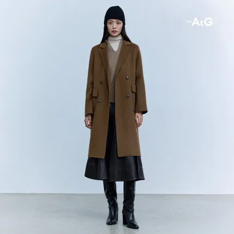 더엣지 울혼방 핸드메이드 더블코트