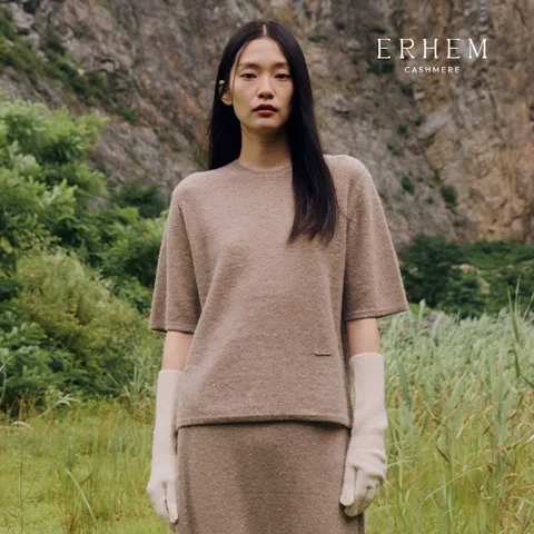 [25 NEW] 에르헴 25FW 캐시미어 블렌드 글리터 하프슬리브 풀오