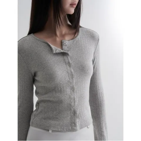 저지 포인텔 카디건  그레이