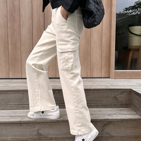 여자 봄 가을 겨울 스판 히든밴딩 좋은면 카고 와이드 팬츠 핏이 예쁜 간절기 코튼 통바지