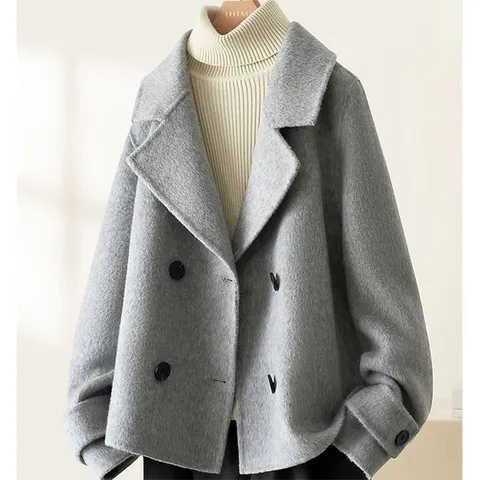 [하프클럽] 기모 모직 더블코트 2456828F