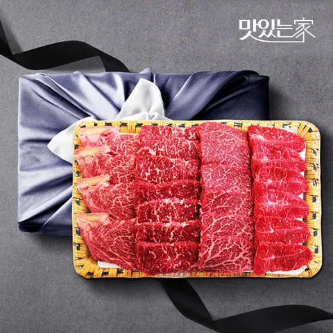 [힘찬한우] 등바구니4호 선물세트 4.8kg 등심,채끝,안심,갈비살,치마살,부채살 /1++등급