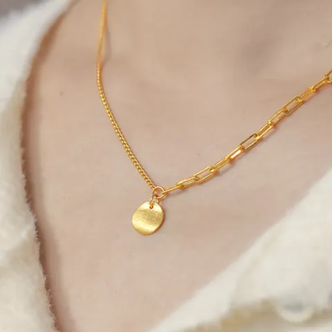 순금 24K 웨이브 코인 체인 목걸이 7.5g+18k