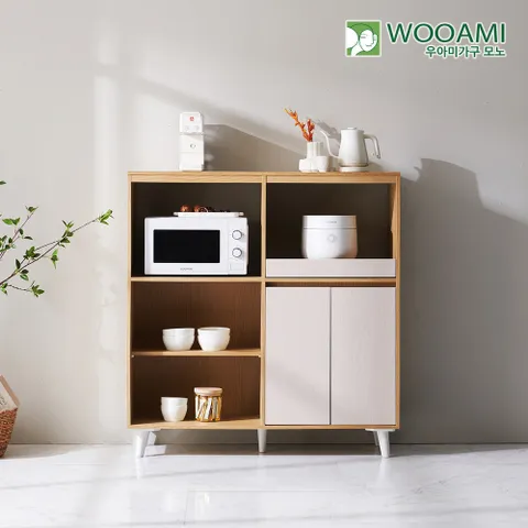 우아미가구 모노 라보 전자레인지 주방수납장 렌지다이 밥솥선반 BR5062