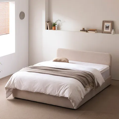 젠티스 파운드 슬림형 이지 패브릭 평상형 침대 Q/K [자모고 유로탑 포켓 Q]