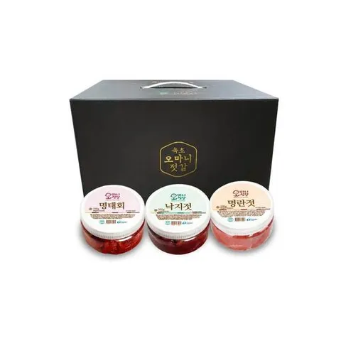 오마니 젓갈선물세트 1호(명태회+명란젓+낙지젓) 각 350g