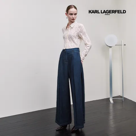 칼라거펠트 25FW 사이드 플리츠 데님팬츠