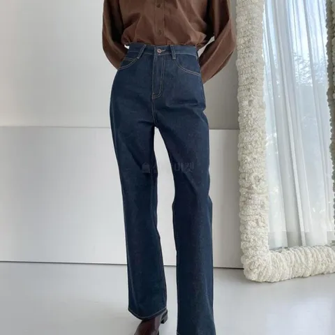[다잇템] 여자 생지 넓은 보이핏 젠더리스룩 데님팬츠_4
