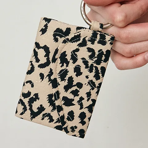 Leopard Quilting Ring Mini Wallet_2color