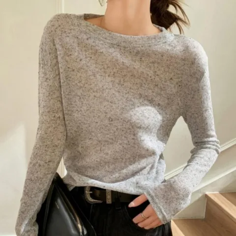 긴팔 시스루 여름 니트 루즈핏 티셔츠 여성