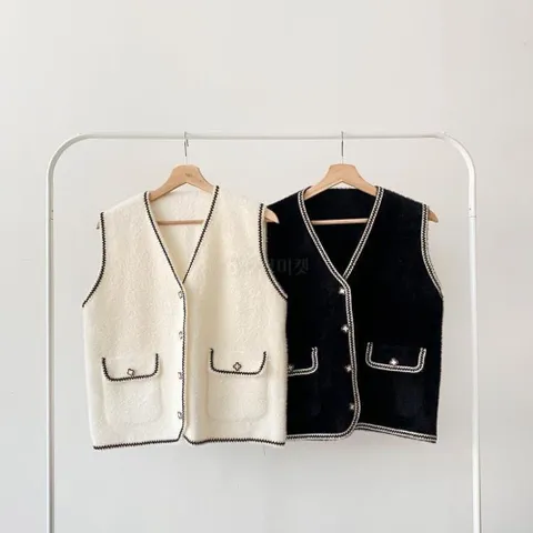 [신상오픈런]고비버 나시 V넥 여성 주머니 레이어드