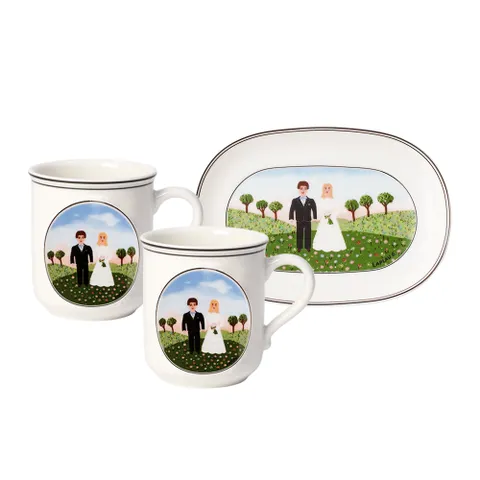 디자인나이프 웨딩머그 2인 디저트 선물세트