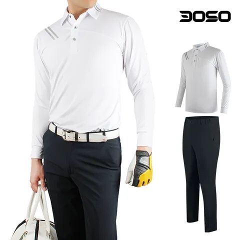 [삼공오공]골프코디 남성 봄/가을 골프티셔츠+골프바지 세트/ASFA