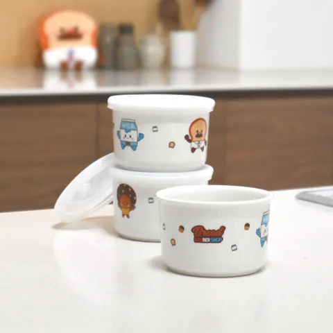 블루마마X브레드이발소 도자기용기 250ml 3종 세트