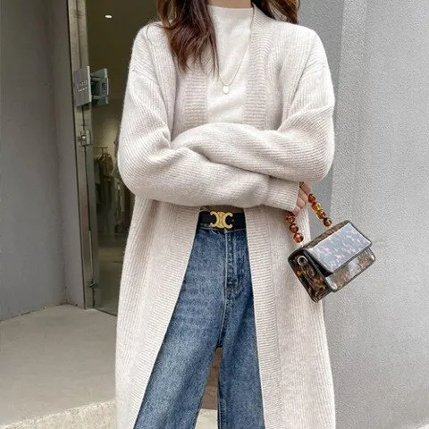 니트 롱 가디건 가을 코트 캐주얼 제이시가디건