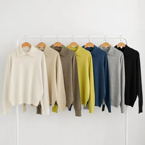 여성 롱슬리브 니트카라 FW 티셔츠 데일리룩 (41493465)