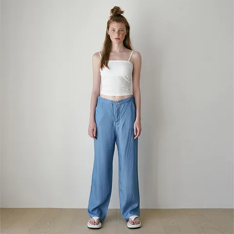 tencel denim pants light blue