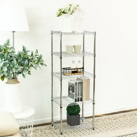 대건통상메탈 스탠드선반 450 5단 실버 메탈선반 철재선반 메탈렉 메탈랙 진영래 철제선반