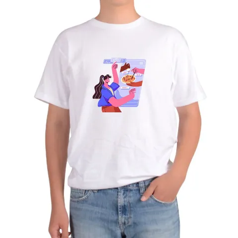 반팔티 푸드영상 배달주문 결제방법 홈쇼핑 음식 가족티 라운드티 남녀공용 커플티