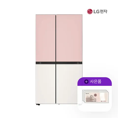 렌탈 LG 양문형냉장고 엘지 매직스페이스 832리터 핑크베이지 S834PB35 5년 59000