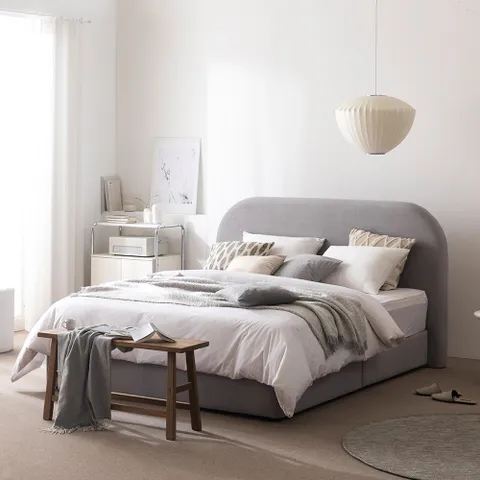 젠티스 모어 라운드 패브릭 통판형 침대 Q/K [자모고 유로탑 포켓 Q]