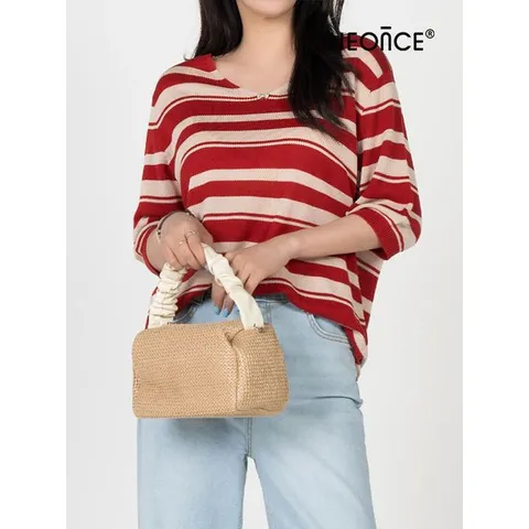 [하프클럽/나인온스]리본V니트