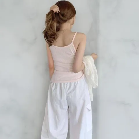 [하프클럽/여성 일상 이너 리프 펀칭 슬림핏 민소매 나시탑