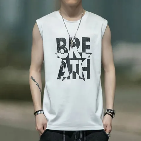 여름 신상 스포츠 루즈핏 남성 민소매 티셔츠