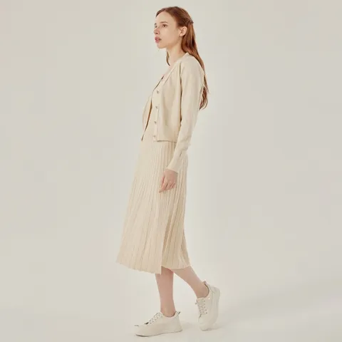 슬리브리스 원피스& 가디건 세트