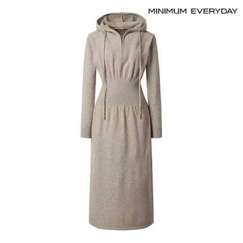 정상가:119,000원 ㅣ [미니멈 에브리데이]후드 반집업 니트 원피스 (EB1OW001D)