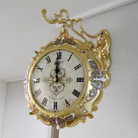 나비수국 금도금 주물 양면시계 HBC-310G