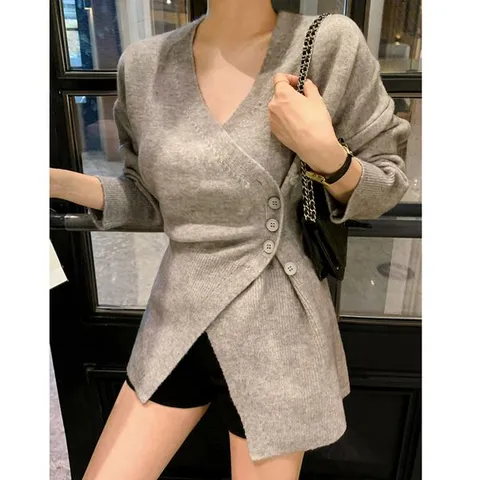 [하프클럽/나인포시즌]히둔 하의실종 랩 트임 언발 간절기 가디건