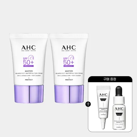 (NEW)마스터즈 멜라프로텍트 워터풀 선크림 40ml 2개+(GIFT)프로샷 세럼 5ml+프로샷 아이크림 5ml