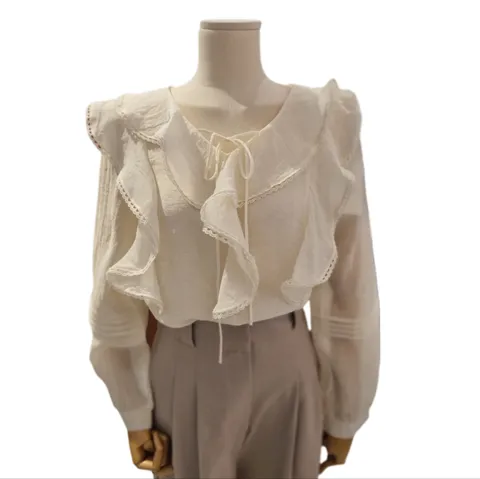 프릴 브이넥 블라우스 FSDNSWBS04