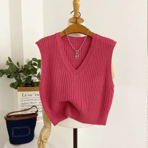 [브리치] 헤이븐 / 플릿 브이넥 골지 데일리 니트 조끼(6color)