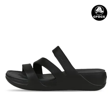 보카 스트래피 웨지 여성 슬리퍼 샌들 블랙 207434-001